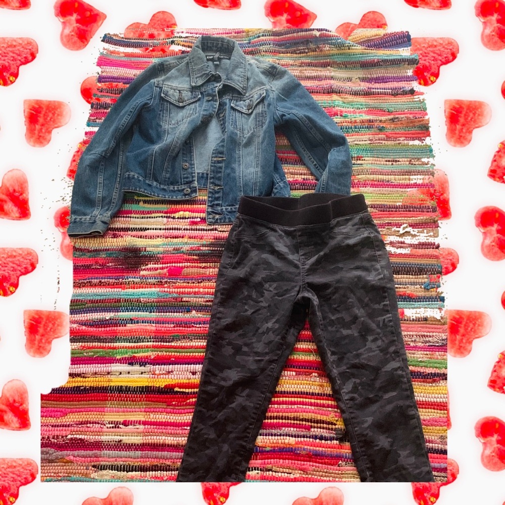 express jean jacket| cargo black joggers
